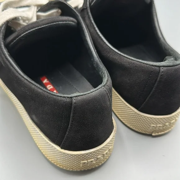 Prada Black Suede Sneakers 9/39 - Picture 7 of 9